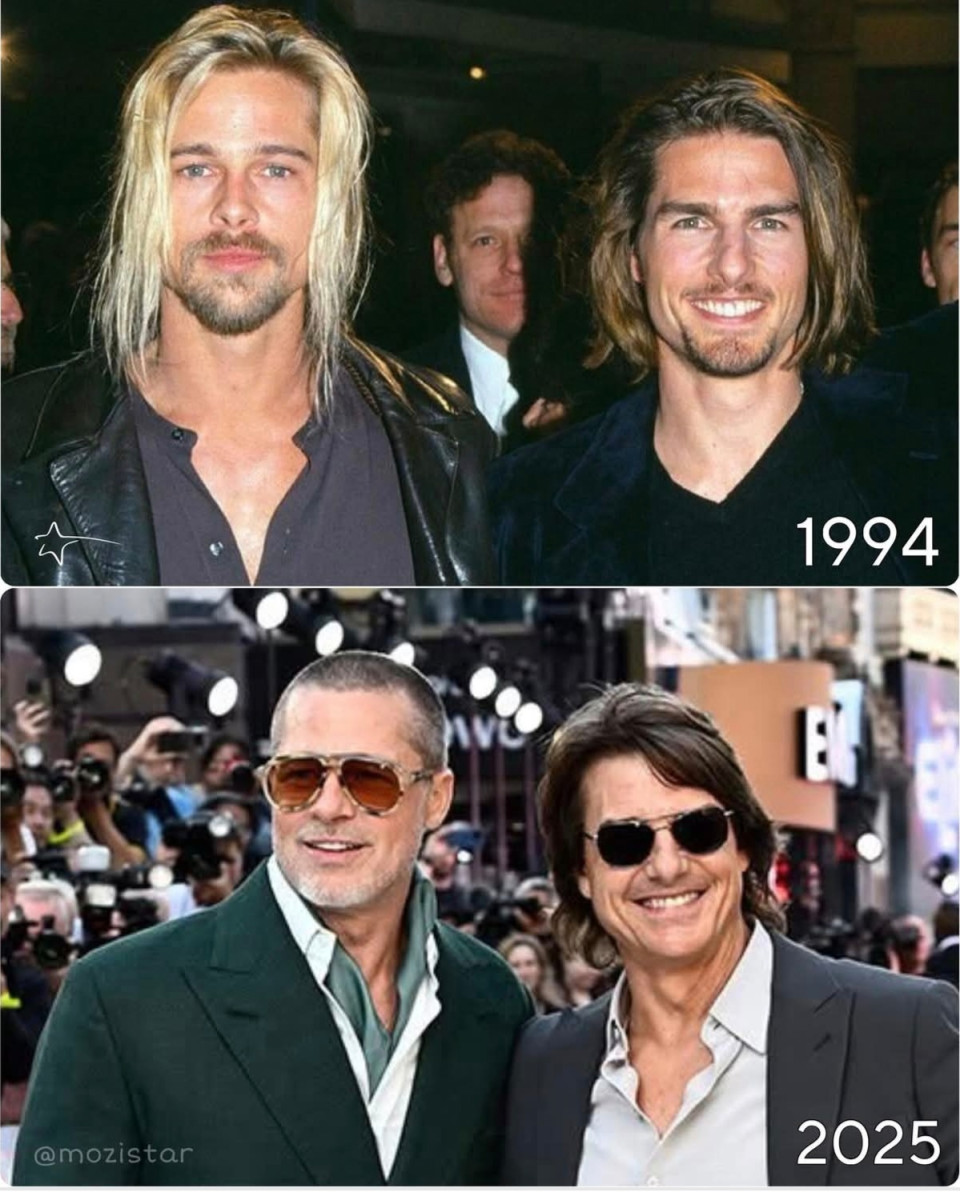 Akkor és most: Brad Pitt és Tom Cruise 1994-ben az Interjú a vámpírral premierjén, majd sok év elteltével ismét együtt premiereztek. Brad Pitt új filmjének, a F1-nek a londoni bemutatóján pózolt együtt a két világsztár.🤗😎🏎️
