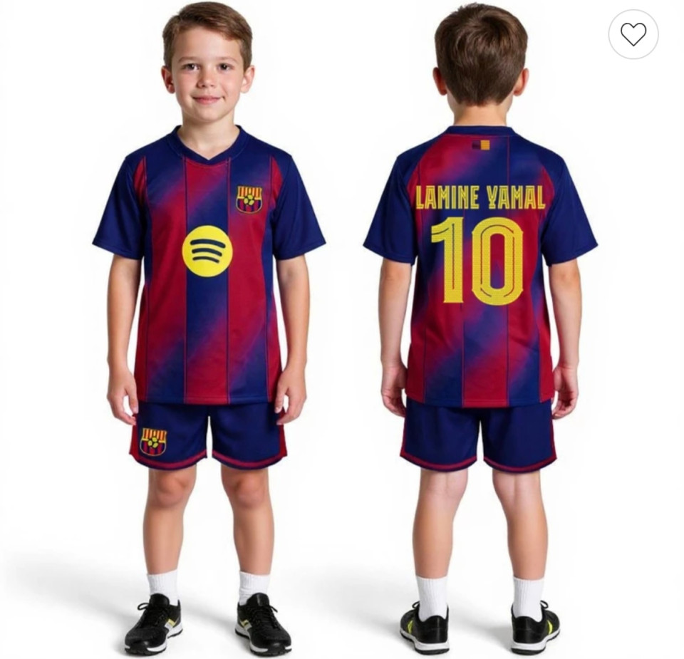 2025/26-ös-LAMINE YAMAL 10 Barcelona Replika gyerek mez szett