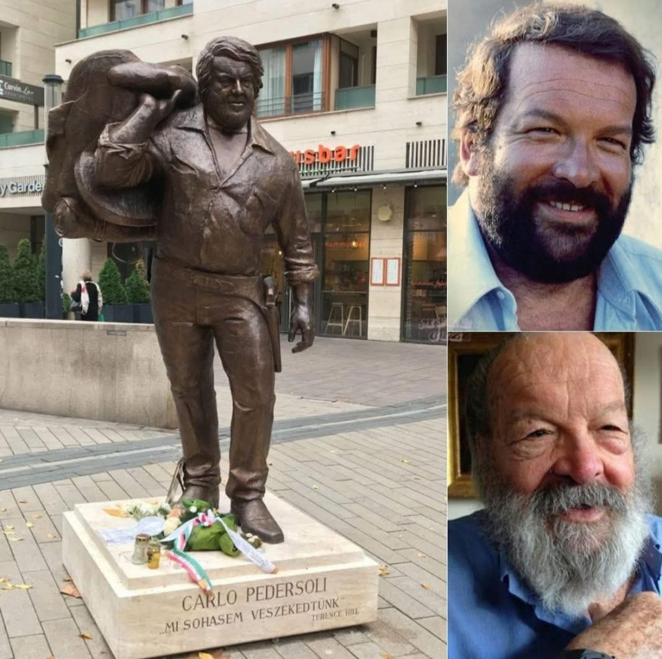 2017 novemberében Budapest egy bronzszoborral tisztelgett Bud Spencer, az olasz színész előtt – ezzel is jelezve, milyen nagy népszerűségnek örvendett Magyarországon. Az 1929-ben született Carlo Pedersoli, művésznevén Bud Spencer, leginkább spagettiwesternekből és akció-vígjátékokból ismert, különösen Terence Hill oldalán. Filmjei hatalmas sikert arattak a magyar közönség körében, különösen a kommunista időkben, és időtálló rajongótábort hoztak létre.<br /><br />A 240 centiméter magas szobrot Tasnádi Szandra szobrászművész készítette, és a budapesti Corvin sétányon kapott helyet. A talapzaton Terence Hill gyászbeszédéből vett idézet olvasható: „Mi sohasem veszekedtünk” – utalva kettejük mély barátságára és hosszú éveken át tartó együttműködésére.<br /><br />Az avatáson jelen volt Bud Spencer lánya, Cristiana Pedersoli is, valamint rengeteg rajongó – mindez jól mutatja, milyen mély nyomot hagyott a színész a magyar kultúrában. A szobor azóta is népszerű látványosság, amely méltó emléket állít a közönségkedvenc színésznek.