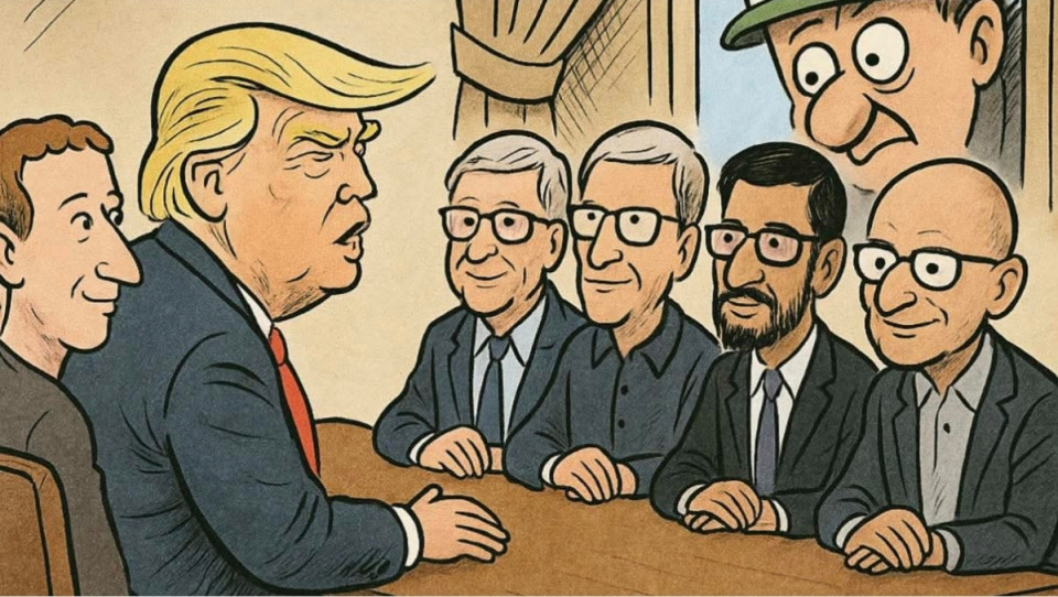 Tarjányi Péter irása <br /><br />Orbán szerint Amerika hátrál…<br />Ugyan, inkább rohamoz!<br /><br />Az elmúlt napokban szinte mindenki ott volt Trump asztalánál, aki számít a technológiai világban: Zuckerberg, Bill Gates, Tim Cook, Sundar Pichai, Satya Nadella. És nem üres szavakat hoztak, hanem számokat: százmilliárd dolláros nagyságrendű fejlesztési vállalásokat.<br />Meta, Apple, Google, Microsoft – mind hatalmas összegeket fektetnek be az Egyesült Államokban az elkövetkező években.<br /><br />Mi ez? Nem más, mint Amerika válasza Kínára.<br />Míg Peking évek óta építi a saját mesterséges intelligencia-központjait, szuperszámítógépeit, félvezető-iparát és adatbirodalmát, most Washington összehívta a „digitális hadsereg” tábornokait. <br />Az üzenet világos: a következő évtized nem pusztán katonai, hanem gazdasági és IT-háború is lesz.<br /><br />És ez az asztal körül ülő milliárdosok pontosan tudják.<br />Ezért vállalnak be olyan összegeket, amelyek még saját mércéjükkel mérve is óriásinak tűnnek. <br />A cél: megerősíteni az amerikai innovációs fölényt, és nem hagyni, hogy Kína diktálja a mesterséges intelligencia és a digitális gazdaság játékszabályait.<br /><br />Nekünk, magyaroknak ebből két tanulság adódik:<br /><br />1. A jövő a technológián keresztül érkezik. Ha nincs saját stratégiánk, mások szabják meg a feltételeket.<br /><br />2. A világ már most a jövő háborújára készül. Nem lövészárkokban, hanem adatközpontokban és kutatólaborokban.<br /><br />10 évünk van. Nem több. És ha mi most nem kezdünk el felkészülni, EU-s forrásokat bevonni akkor majd mások döntenek rólunk – nélkülünk.<br />Nem sodródhatunk tovább…<br /><br />Ha egyetértesz add tovább…<br />Oszd és kövesd az oldalt.<br />Köszönöm.
