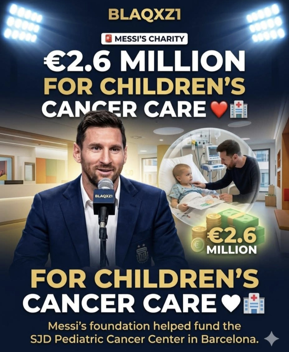 🚨❤️ Messi nagylelkűsége messze túlmutat a focin.A Leo Messi Alapítvány hozzájárult a barcelonai SJD Gyermekrák Központ finanszírozásához, a gyűjtés során 2,6 millió euró volt az adomány. 🏥⚽❤️Egy örökség, ami a pályán túl is életeket érint. 🙏🐐Tisztelet, Leo Messi. 👑❤️