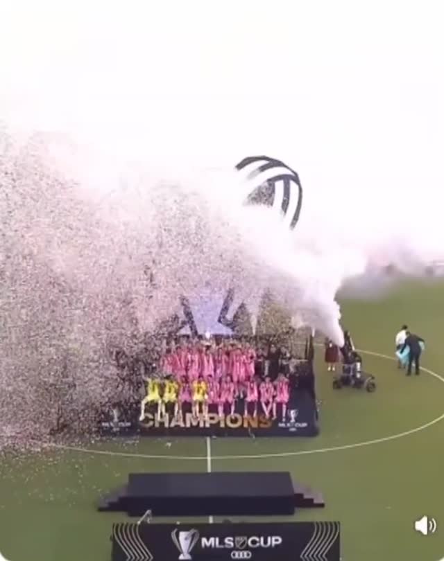 Leo Messi and Inter Miami CF lift the trophy! 🏆🎊  MLS Cup pres. by Audi